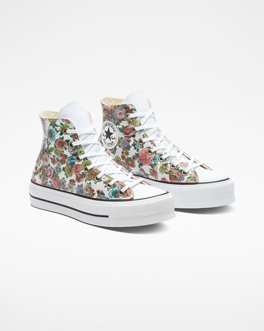 Sapatos Plataforma Converse Chuck Taylor All Star Lift LTD Floral Cano Alto Feminino Floral | PT X0143P8